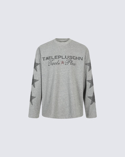 Rhinestone Star Graphic Long Sleeve Shirt