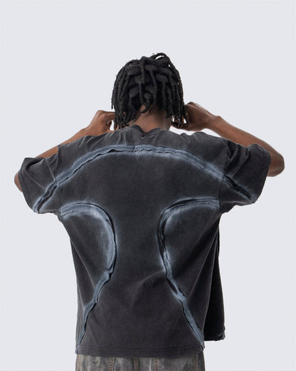 Vintage Washed Minimal Panel Short Sleeve
