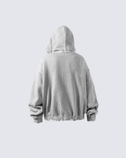 Vintage Graphic Zip-Up Hoodie