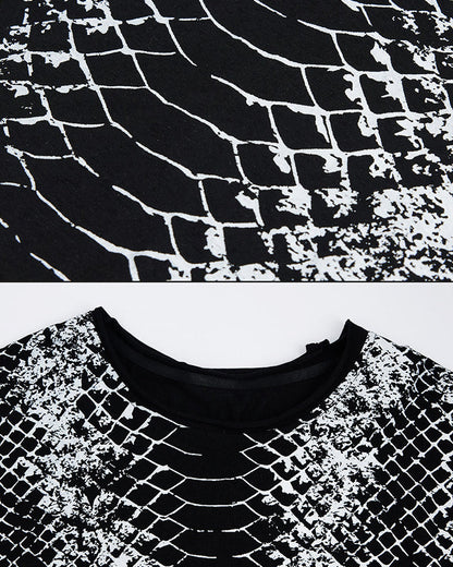 American Street Snake Print Distressed Long Sleeve T-Shirt