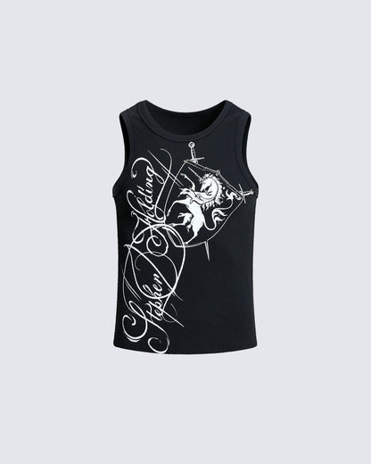 Retro-Style Printed Vest With Unique Design