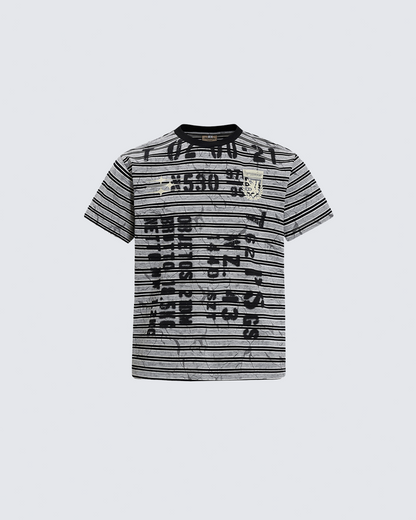 Graffiti Stripe Print T-Shirt