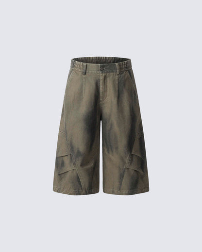 American Vintage Washed Panel Loose Fit Shorts