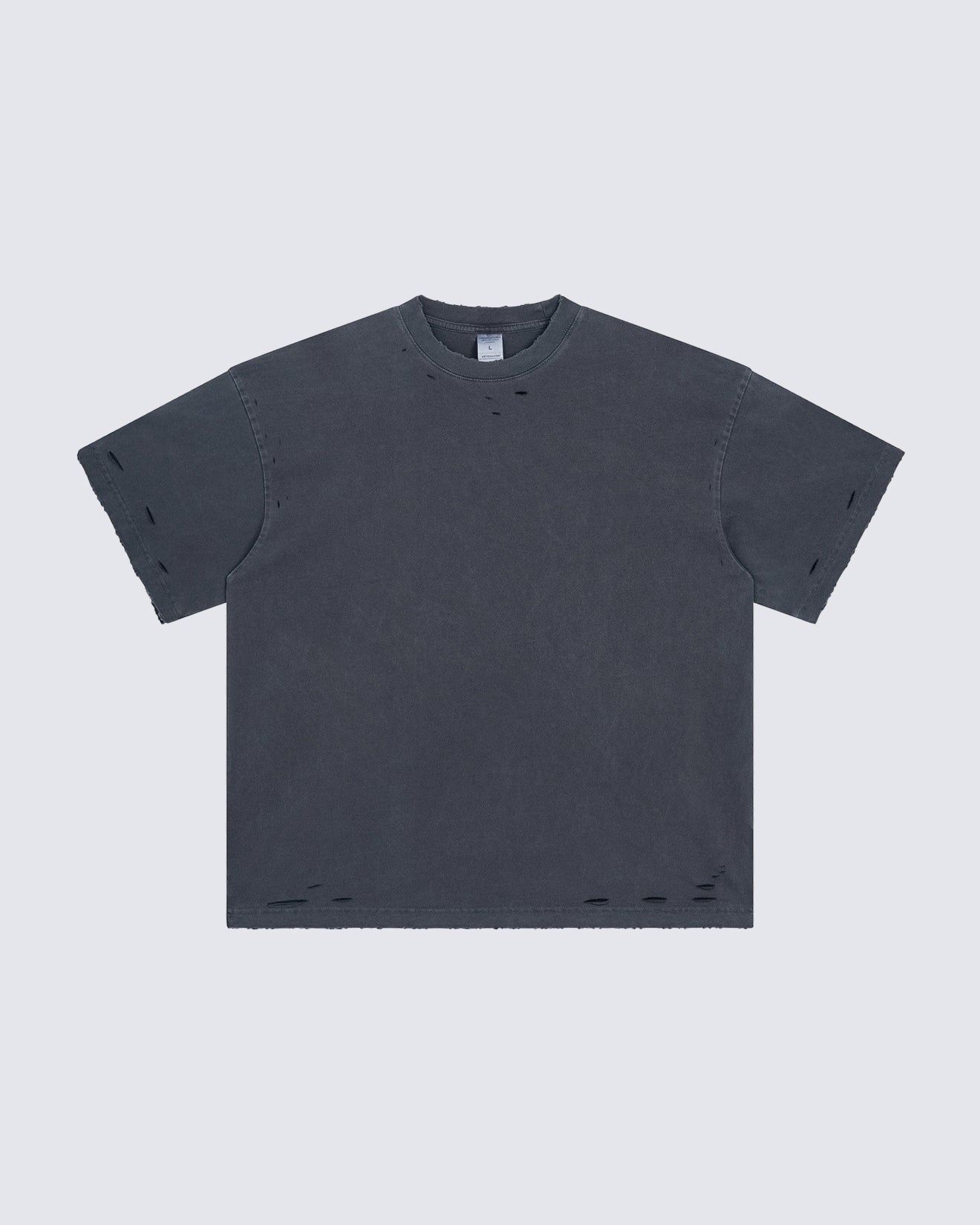 Street Fashion Distressed Short Boxy Tee