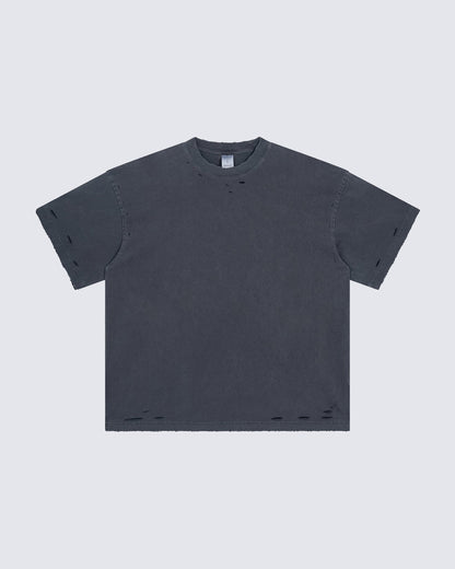 Street Fashion Distressed Short Boxy Tee