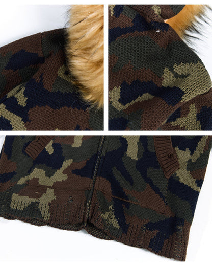 Camouflage Short Hooded Sweater