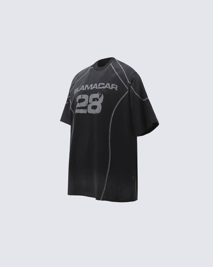American Vintage Washed Contrast Stitch Graphic T-Shirt