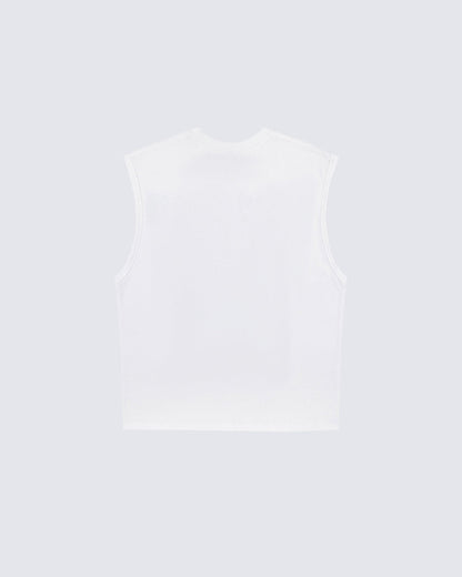 Vintage Washed Text Graphic Sleeveless Tee