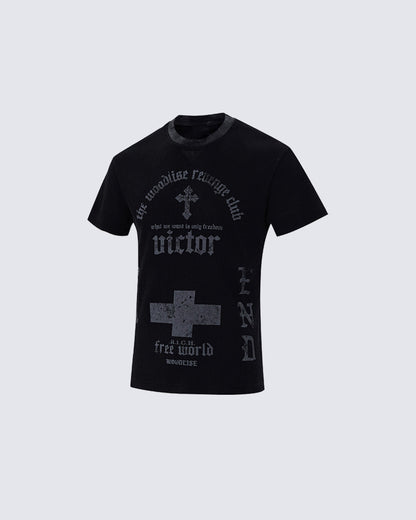 Vintage Fashion Niche Design Distressed T-Shirt