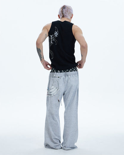 American Street Hip-Hop Slim Cross Tank Top New