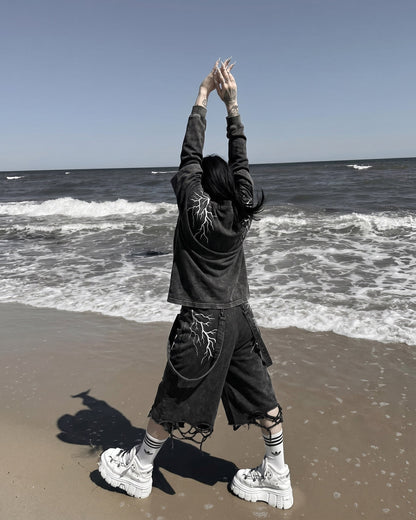 LIGHTNING Series | Washed Layered Long Sleeve T-Shirt