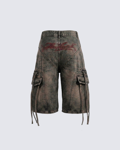 Vintage Washed New Cargo Cropped Pants