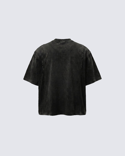 KIIKIO-Washed Vintage Graphic T-Shirt