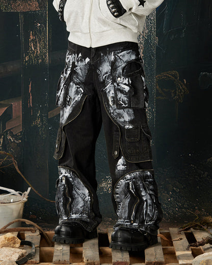 New Washed Multi-Pocket Street Cargo Pants