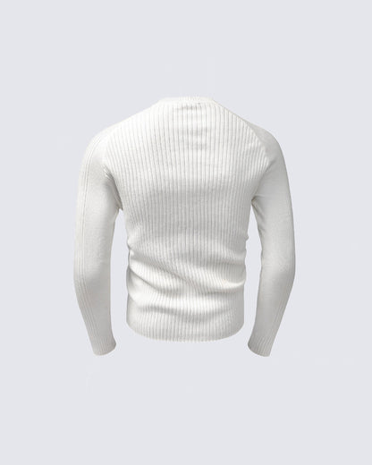New Vintage Slim-Fit Knit Long Sleeve Sweater