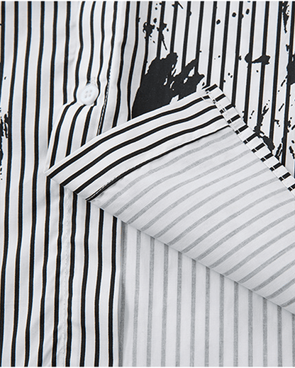 Gothic Graffiti Stripe Layered Shirt