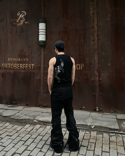 American Street Hip-Hop Slim Cross Tank Top New