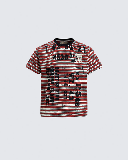 Graffiti Stripe Print T-Shirt