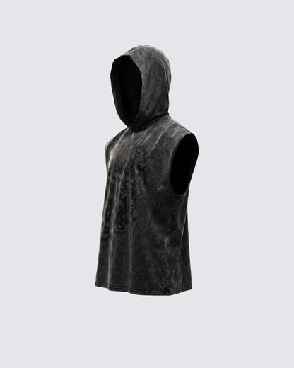 KIIKIO-New Washed Hooded Sleeveless Top