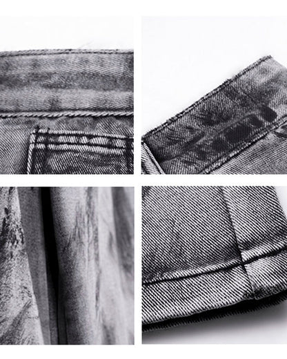 Vintage Ink Washed Wide Leg Jeans
