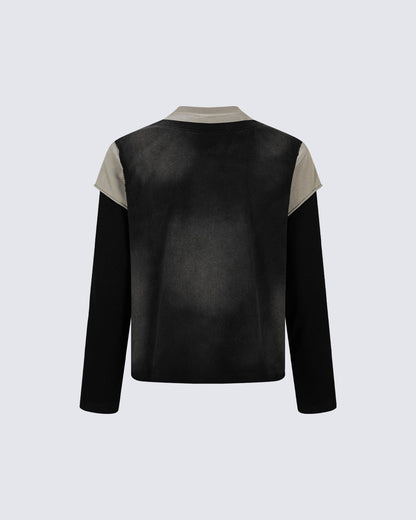 Layered Faux Three-Piece Sports T-Shirt