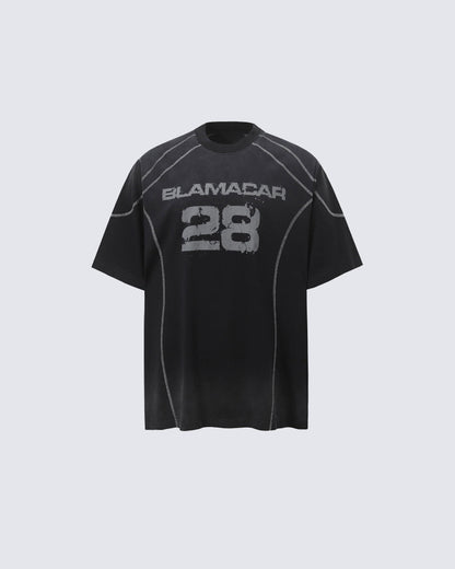 American Vintage Washed Contrast Stitch Graphic T-Shirt
