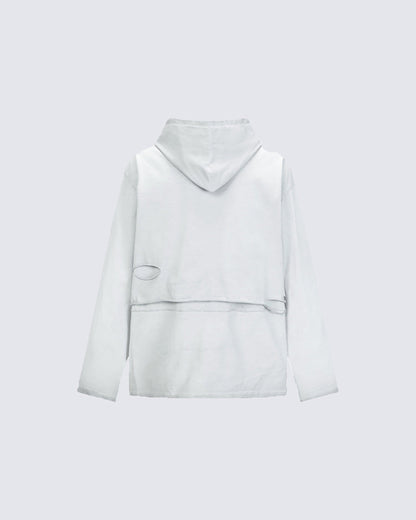 Retro Letter Distressed Hooded Sweatshirt