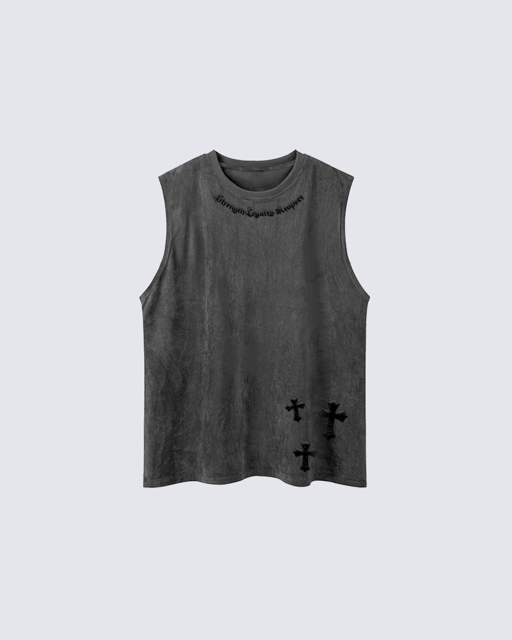 Gothic Cross Washed Sleeveless Tank