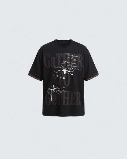 Vintage Washed Letter Print T-Shirt