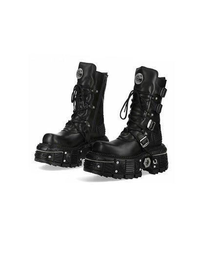 New High-Top Buckled Gothic Boots