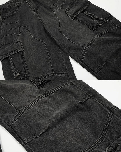 HighStreet Vibe Heavy Wash Multi-Pocket Denim Pants