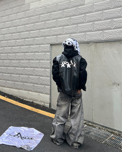 Niche Dirty Wash 3D Print Curved Jeans
