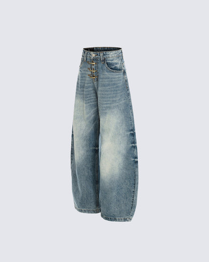 American Vintage Washed Hook Curved Jeans