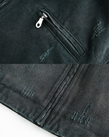Vintage Punk Street Cargo Denim Jacket