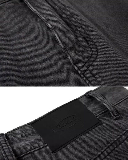American Dark Washed Deconstructed Wide Leg Pants