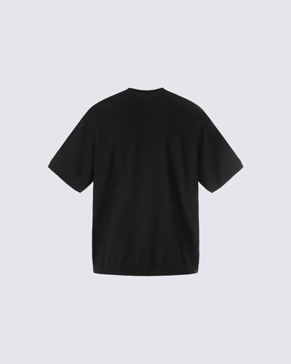 Vintage Embroidered Henley Short Sleeve Tee