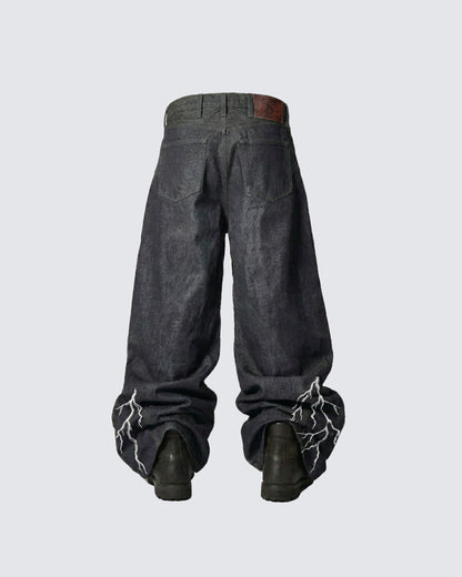 LIGHTNING Series | Double-Sided Embroidery Raw Denim