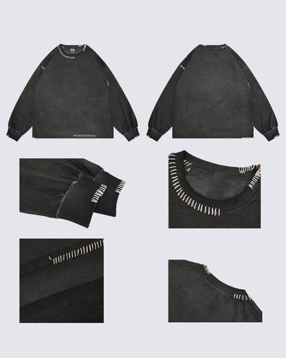 Hand-Stitched Washed Long Tee