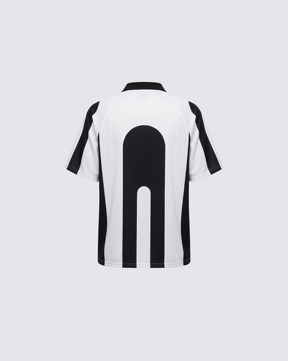 Graphic Striped Polo Jersey T-Shirt