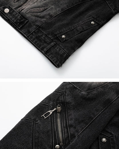 Vintage Washed Stand Collar Jacket