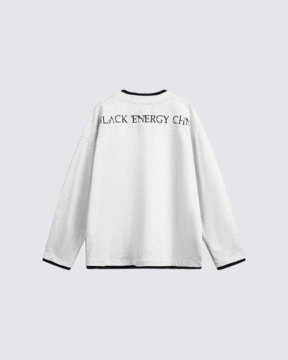 Fake Two-Piece Long Sleeve Zipper Tee