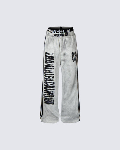 American Vintage Distressed Double-Waist Sweatpants