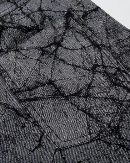 Vintage Crack Texture Panel Wide-Leg Pants