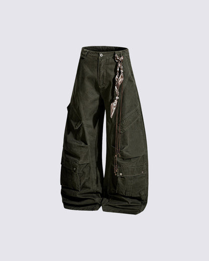 Loose Fit Vintage Utility Trousers