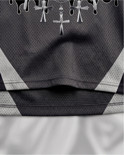 Vintage Contrast Graphic Street Jersey