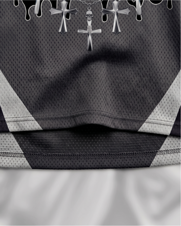 Vintage Contrast Graphic Street Jersey