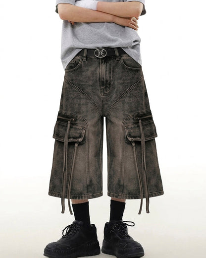 Vintage Washed New Cargo Cropped Pants
