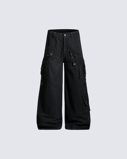 New Solid Color  Multi-Pocket Cargo Pants