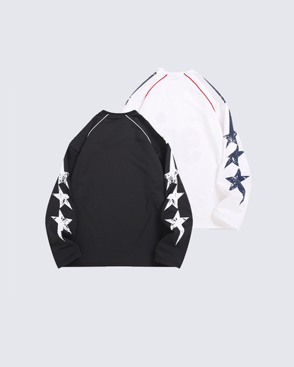 Vintage 96 Print Long Sleeve Streetwear Jersey