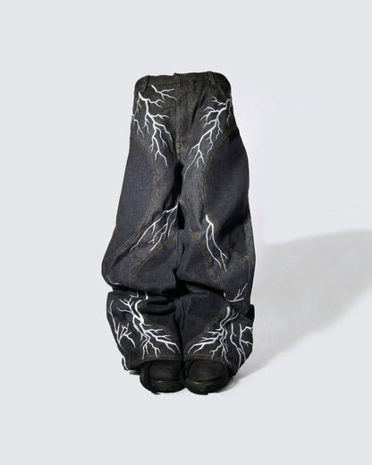 LIGHTNING Series | Double-Sided Embroidery Raw Denim